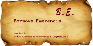 Borsova Emerencia névjegykártya